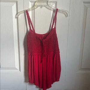 Red Crochet Women’s Top